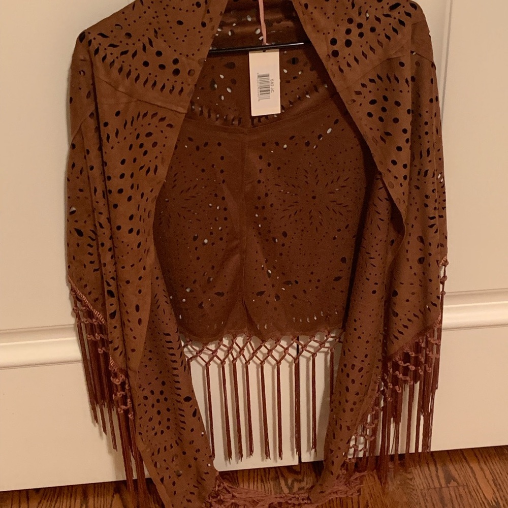 Leather Poncho Vest